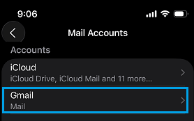 如何在 iPhone 上退出邮箱账户