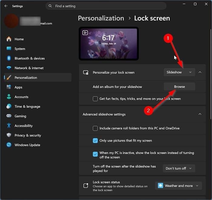 如何在 Windows 11 中设置照片幻灯片作为锁屏背景-第2张图片-致知笔记 - 专注教程知识分享