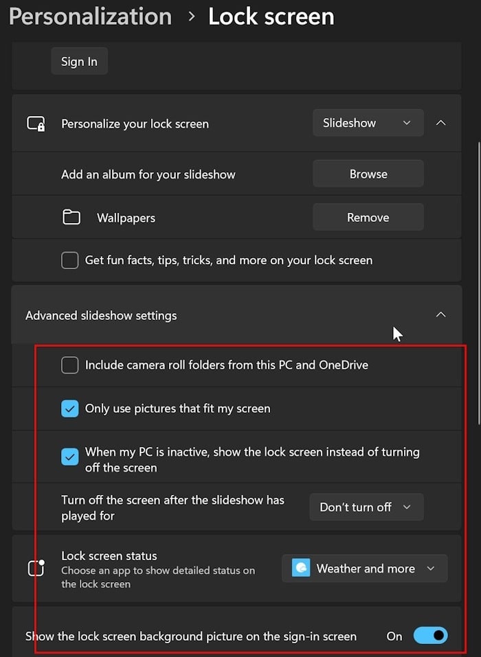 如何在 Windows 11 中设置照片幻灯片作为锁屏背景-第4张图片-致知笔记 - 专注教程知识分享