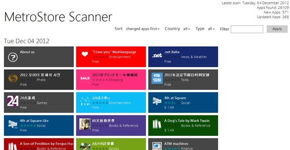 在线浏览 Windows 8 应用商店：MetroStore Scanner 使用指南-第1张图片-致知笔记