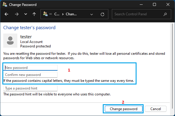 如何在 Windows 11/10 中更改登录密码(含命令提示符)-第12张图片-致知笔记 如何在 Windows 11/10 中更改登录密码(含命令提示符)-第12张图片-致知笔记