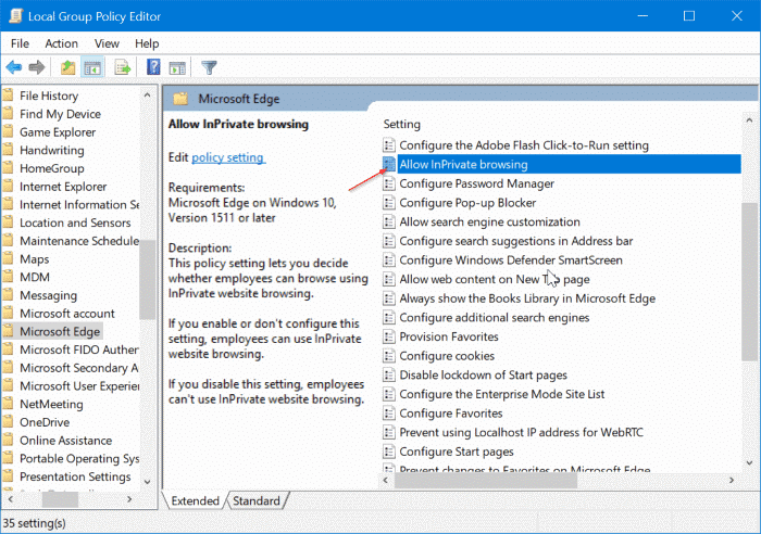 如何在 Windows 10 中禁用 Microsoft Edge 的 InPrivate 浏览模式-第2张图片-致知笔记 如何在 Windows 10 中禁用 Microsoft Edge 的 InPrivate 浏览模式-第2张图片-致知笔记