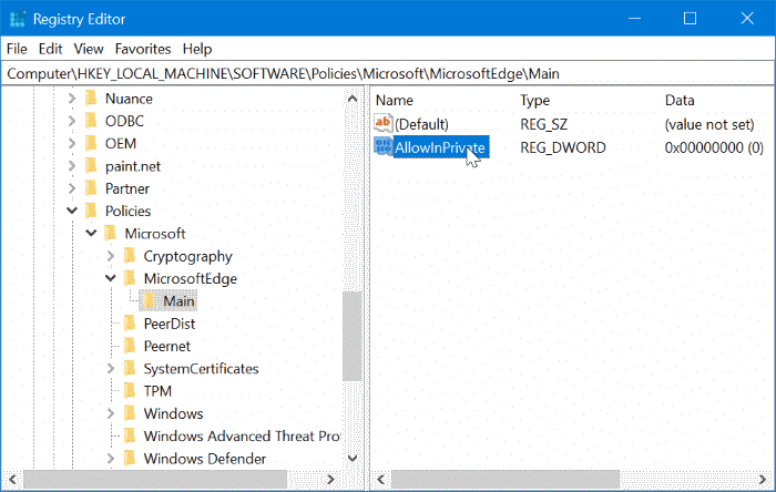 如何在 Windows 10 中禁用 Microsoft Edge 的 InPrivate 浏览模式-第8张图片-致知笔记 如何在 Windows 10 中禁用 Microsoft Edge 的 InPrivate 浏览模式-第8张图片-致知笔记
