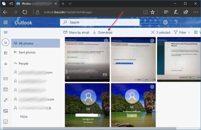 Outlook.com 如何批量下载所有邮件中收发的照片-第6张图片-致知笔记