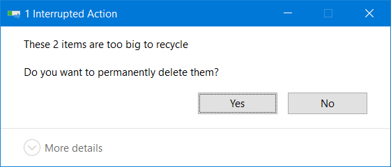 Windows 10 提示“这些项目太大无法放入回收站”的解决方法-第1张图片-致知笔记
