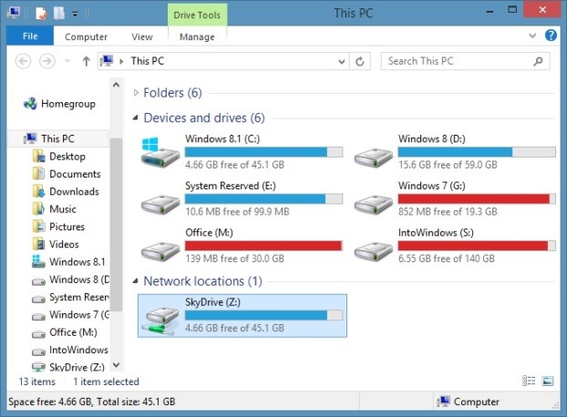 如何在 Windows 8.1 中不用 Microsoft 账户访问 SkyDrive-第2张图片-致知笔记 如何在 Windows 8.1 中不用 Microsoft 账户访问 SkyDrive-第2张图片-致知笔记