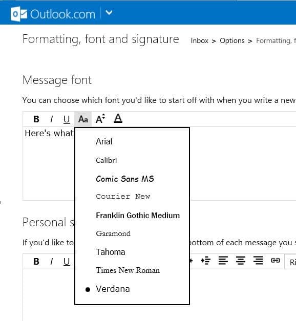 如何在 Outlook.com 中更改默认字体和字体颜色-第5张图片-致知笔记 如何在 Outlook.com 中更改默认字体和字体颜色-第5张图片-致知笔记