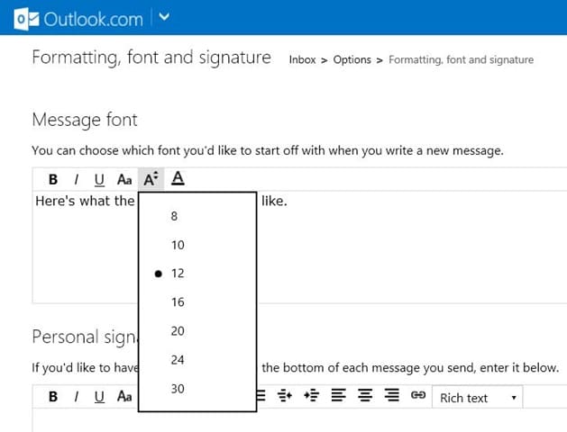 如何在 Outlook.com 中更改默认字体和字体颜色-第7张图片-致知笔记 如何在 Outlook.com 中更改默认字体和字体颜色-第7张图片-致知笔记