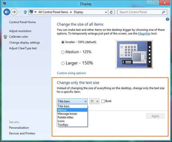 Win8 怎么改图标、菜单、标题栏文字大小？设置方法详解-第3张图片-致知笔记
