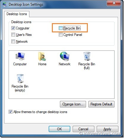 如何删除 Windows 7/10 桌面上的回收站图标-第4张图片-致知笔记 如何删除 Windows 7/10 桌面上的回收站图标-第4张图片-致知笔记