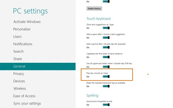 如何在 Windows 8 中关闭触摸键盘按键声音-第4张图片-致知笔记 如何在 Windows 8 中关闭触摸键盘按键声音-第4张图片-致知笔记