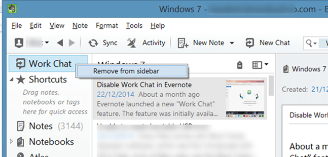 如何关闭 Evernote 的 Work Chat(工作聊天)功能-第3张图片-致知笔记 如何关闭 Evernote 的 Work Chat(工作聊天)功能-第3张图片-致知笔记