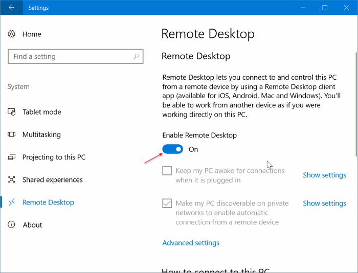 Windows 10 如何开启或关闭远程桌面(2 种方法)-第2张图片-致知笔记 Windows 10 如何开启或关闭远程桌面(2 种方法)-第2张图片-致知笔记