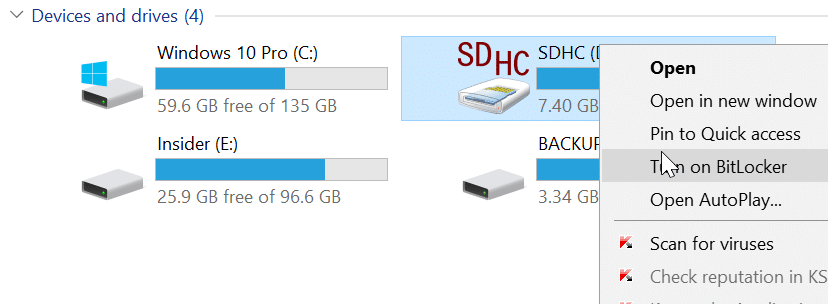 如何在 Windows 10 中使用 BitLocker 加密 SD 卡-第1张图片-致知笔记 如何在 Windows 10 中使用 BitLocker 加密 SD 卡-第1张图片-致知笔记