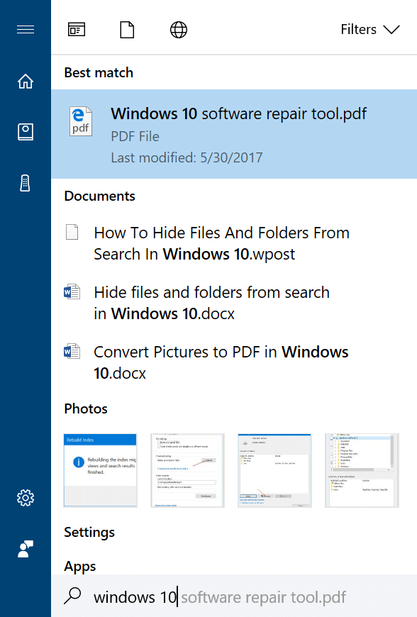 如何在 Windows 10 搜索结果中隐藏文件和文件夹-第1张图片-致知笔记