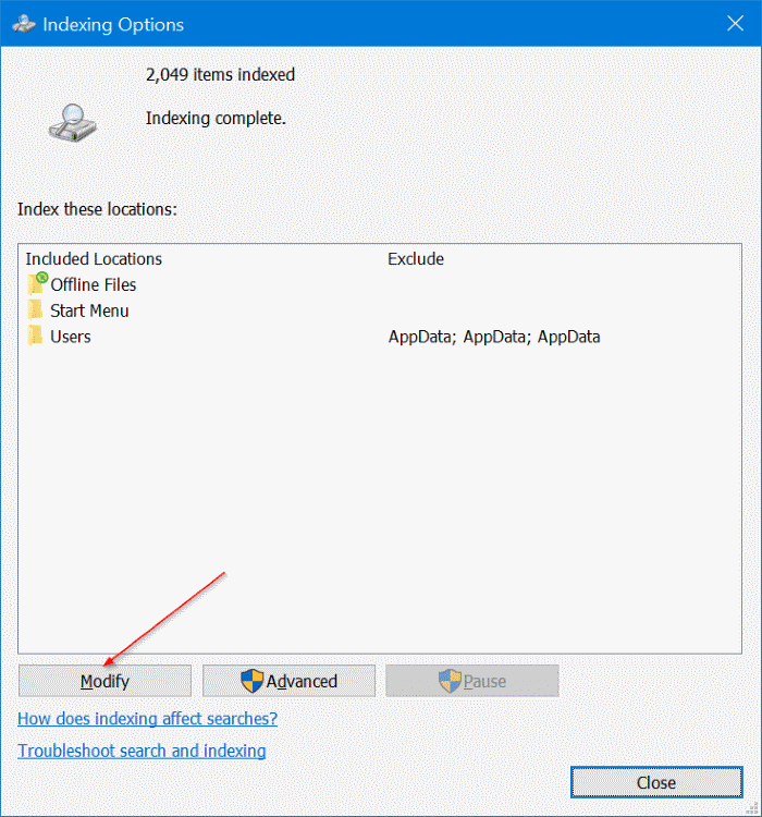 如何在 Windows 10 搜索结果中隐藏文件和文件夹-第3张图片-致知笔记