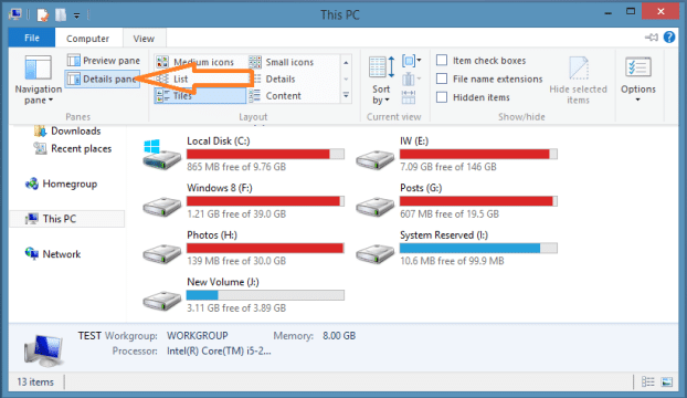 如何把 Windows 8.1 资源管理器的详细信息窗格移到底部-第12张图片-致知笔记