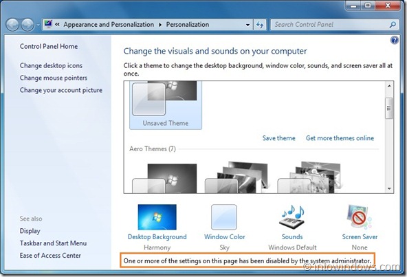 如何在 Windows 7 中禁止用户更改主题（组策略与注册表两种方法）-第1张图片-致知笔记