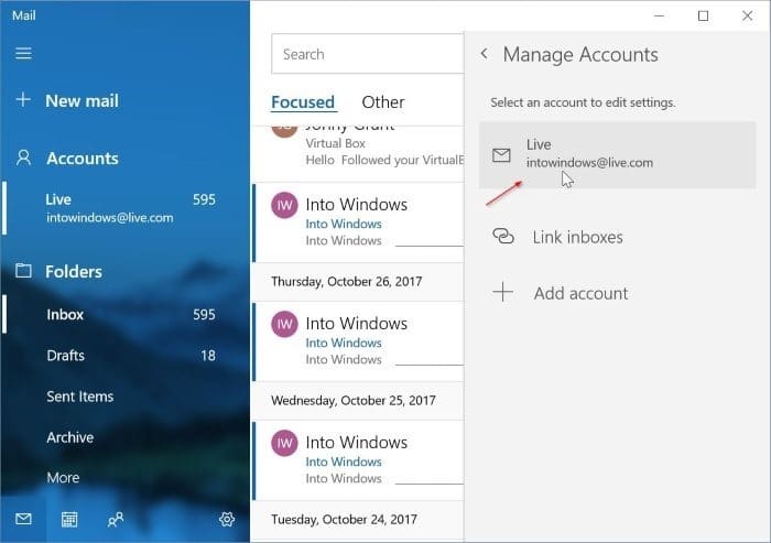 如何在 Windows 10 邮件应用中删除电子邮箱账户-第7张图片-致知笔记