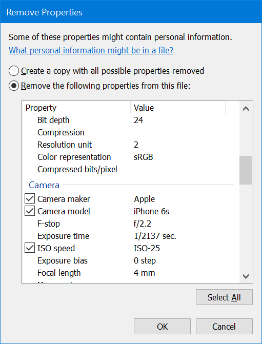 如何在 Windows 10 中删除照片里的个人信息(属性与位置数据)-第6张图片-致知笔记 如何在 Windows 10 中删除照片里的个人信息(属性与位置数据)-第6张图片-致知笔记
