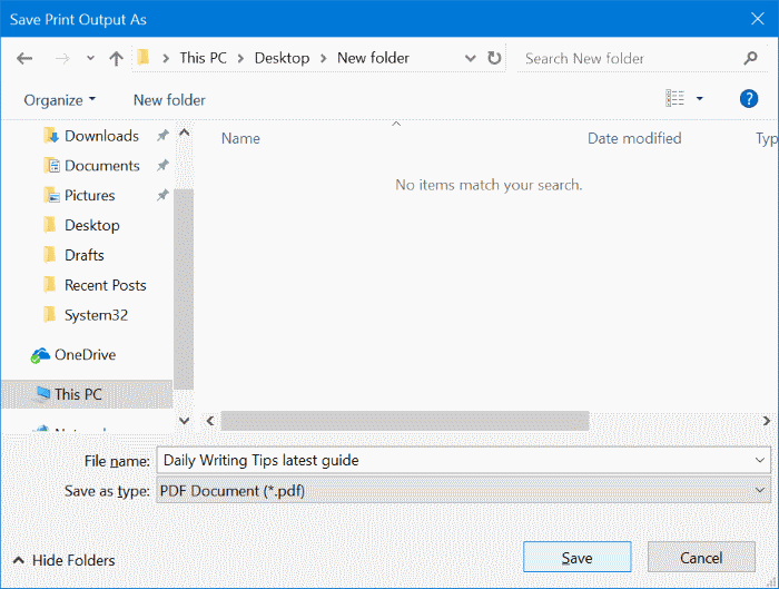 如何在 Windows 10 中把邮件另存为 PDF 文件-第5张图片-致知笔记