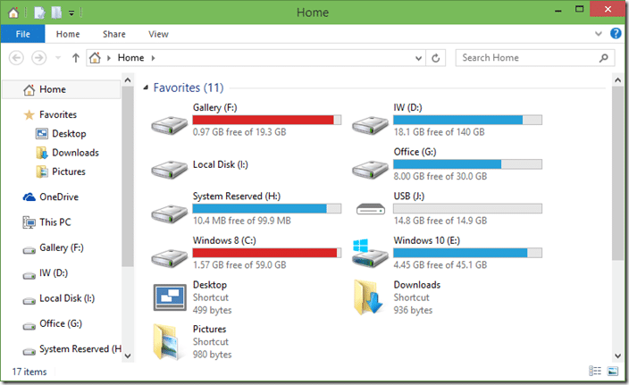 如何在 Windows 10 的主页文件夹中显示所有硬盘分区-第1张图片-致知笔记
