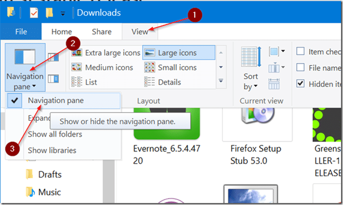 如何在 Windows 10 中显示或隐藏文件资源管理器导航窗格-第3张图片-致知笔记 如何在 Windows 10 中显示或隐藏文件资源管理器导航窗格-第3张图片-致知笔记