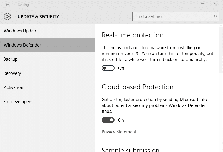 如何在 Windows 10 中开启或关闭 Windows Defender 实时保护-第5张图片-致知笔记 如何在 Windows 10 中开启或关闭 Windows Defender 实时保护-第5张图片-致知笔记