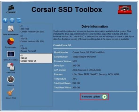 如何使用 Corsair SSD Toolbox 更新海盗船 SSD 固件-第2张图片-致知笔记 如何使用 Corsair SSD Toolbox 更新海盗船 SSD 固件-第2张图片-致知笔记