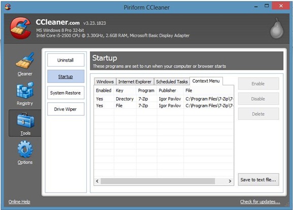 如何用 CCleaner 清理右键菜单：删除或禁用多余菜单项-第1张图片-致知笔记