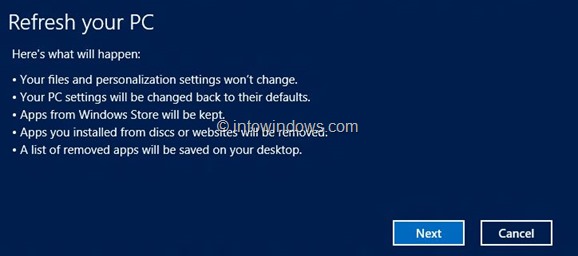 Win8 刷新电脑(Refresh PC)功能怎么用?一键重装系统不丢文件-第4张图片-致知笔记 Win8 刷新电脑(Refresh PC)功能怎么用?一键重装系统不丢文件-第4张图片-致知笔记