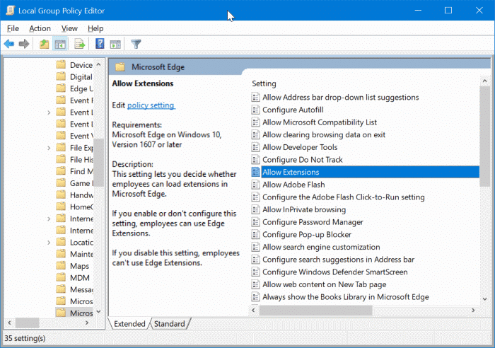 如何在 Windows 10 中禁止在 Microsoft Edge 中安装扩展-第2张图片-致知笔记 如何在 Windows 10 中禁止在 Microsoft Edge 中安装扩展-第2张图片-致知笔记