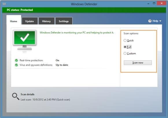 如何在 Windows 8 中使用 Windows Defender 扫描文件和驱动器-第1张图片-致知笔记 如何在 Windows 8 中使用 Windows Defender 扫描文件和驱动器-第1张图片-致知笔记