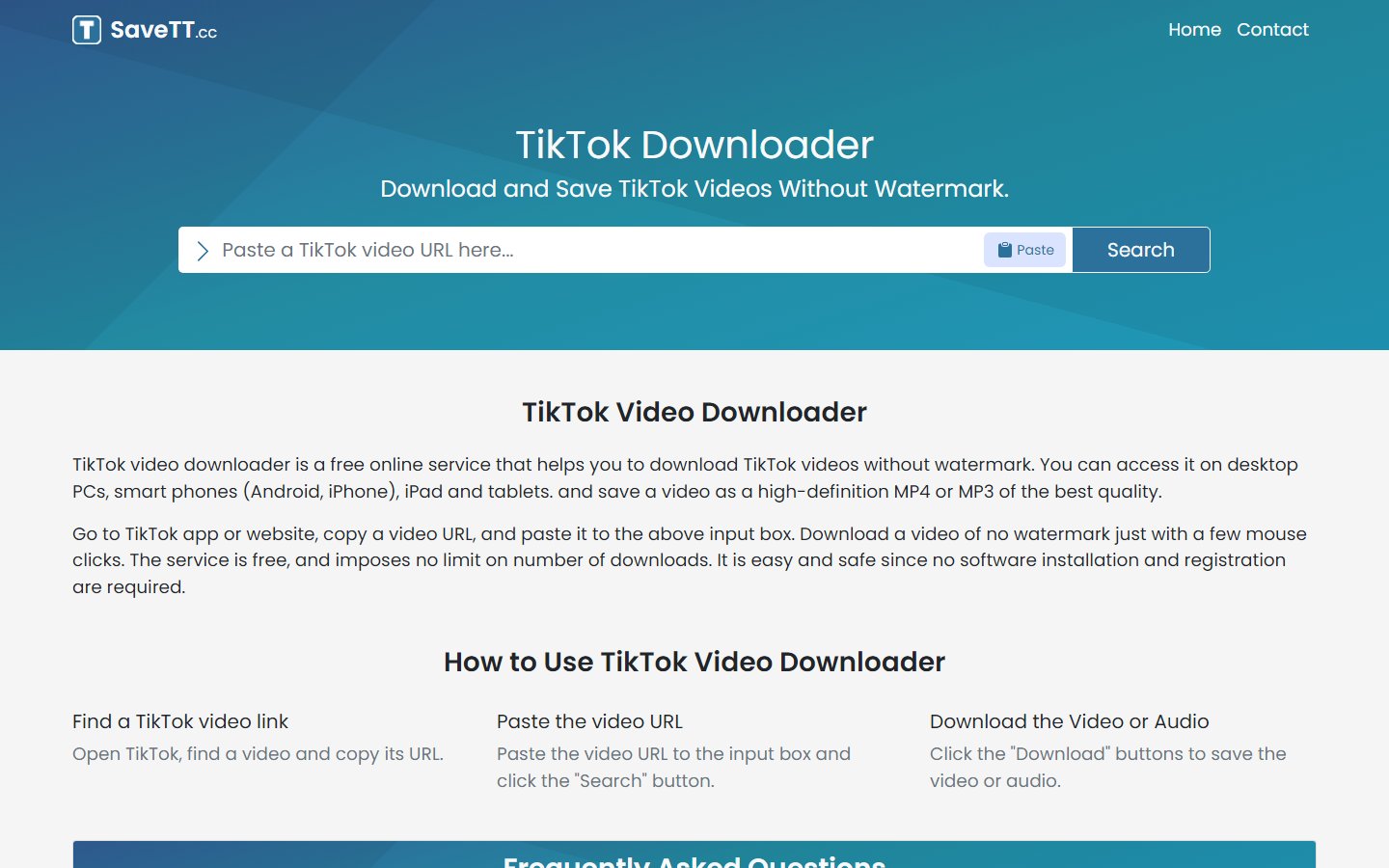 SaveTT官网 - TikTok视频无限制下载工具-第1张图片-致知笔记 SaveTT官网 - TikTok视频无限制下载工具-第1张图片-致知笔记