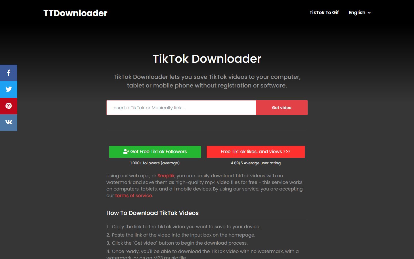 TTDownloader官网 - TikTok无水印视频下载-第1张图片-致知笔记